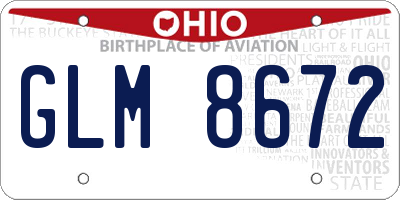 OH license plate GLM8672