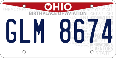 OH license plate GLM8674