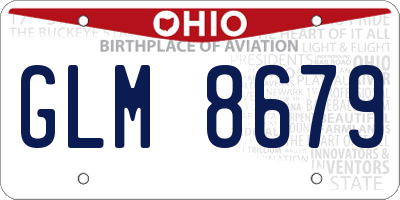 OH license plate GLM8679