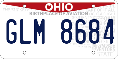 OH license plate GLM8684