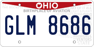OH license plate GLM8686