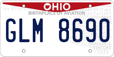 OH license plate GLM8690