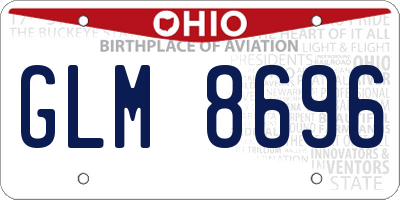 OH license plate GLM8696