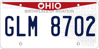 OH license plate GLM8702