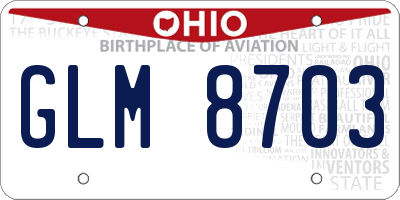 OH license plate GLM8703