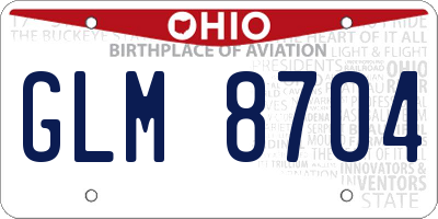 OH license plate GLM8704