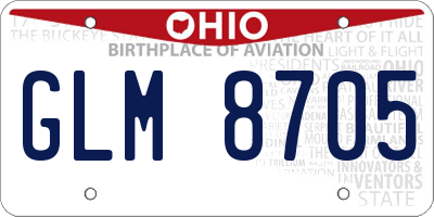 OH license plate GLM8705