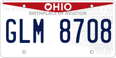 OH license plate GLM8708