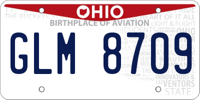 OH license plate GLM8709