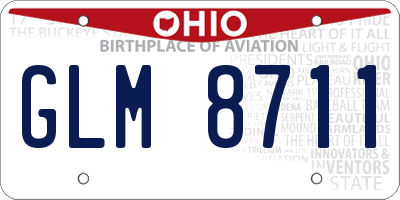 OH license plate GLM8711