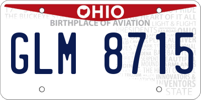 OH license plate GLM8715