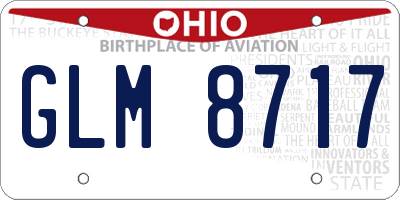 OH license plate GLM8717