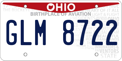 OH license plate GLM8722