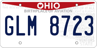 OH license plate GLM8723