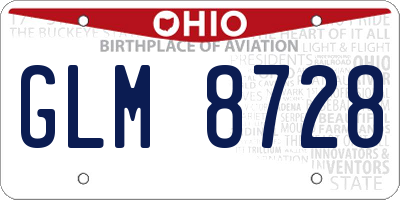 OH license plate GLM8728
