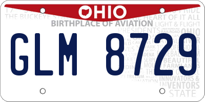 OH license plate GLM8729