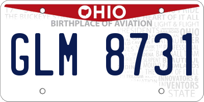 OH license plate GLM8731