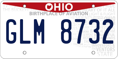 OH license plate GLM8732