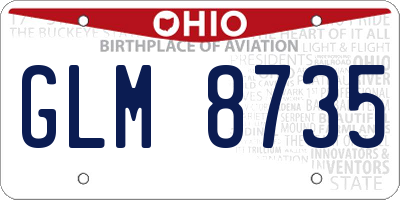 OH license plate GLM8735