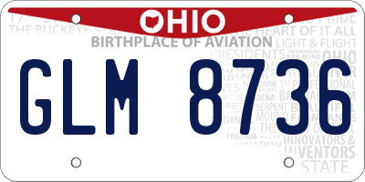 OH license plate GLM8736