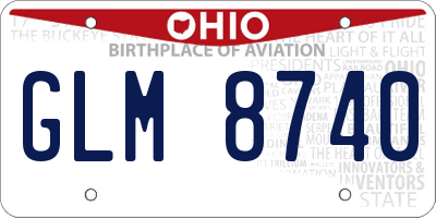OH license plate GLM8740