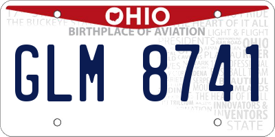 OH license plate GLM8741