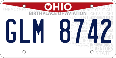 OH license plate GLM8742