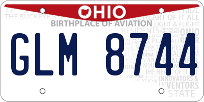 OH license plate GLM8744