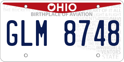 OH license plate GLM8748