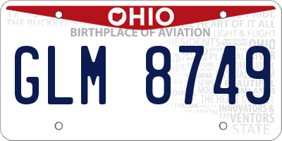 OH license plate GLM8749