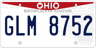 OH license plate GLM8752