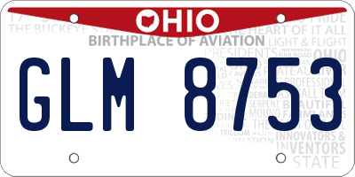 OH license plate GLM8753