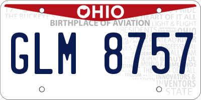 OH license plate GLM8757