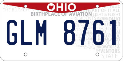 OH license plate GLM8761
