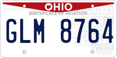 OH license plate GLM8764