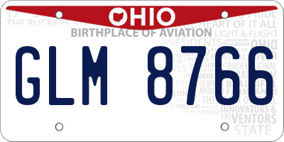 OH license plate GLM8766
