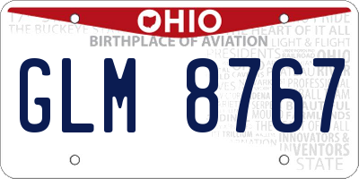 OH license plate GLM8767