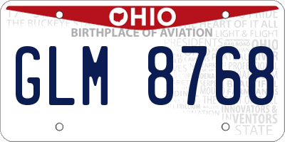 OH license plate GLM8768