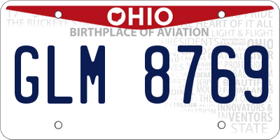 OH license plate GLM8769
