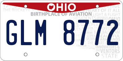 OH license plate GLM8772