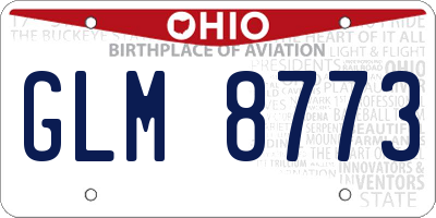 OH license plate GLM8773