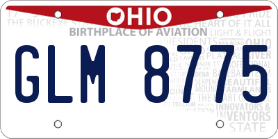 OH license plate GLM8775