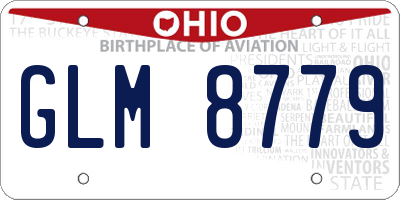 OH license plate GLM8779