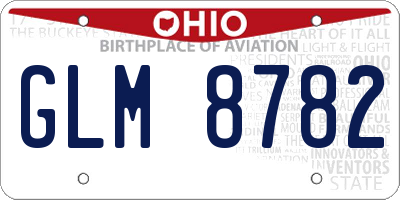 OH license plate GLM8782