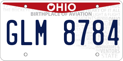 OH license plate GLM8784