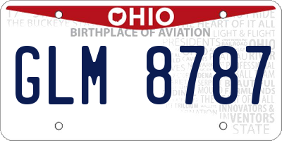 OH license plate GLM8787