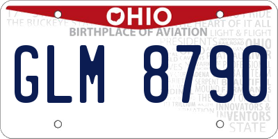 OH license plate GLM8790