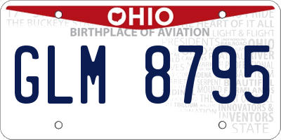 OH license plate GLM8795
