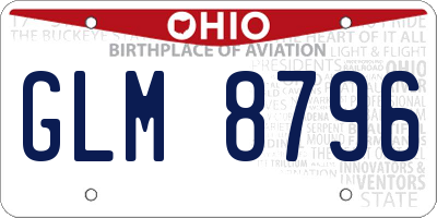 OH license plate GLM8796