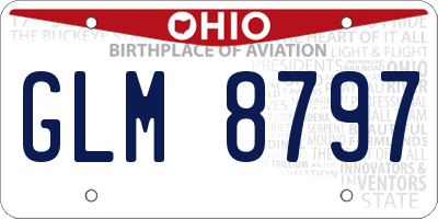 OH license plate GLM8797